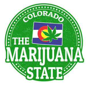 The marijuana state, Colorado stamp