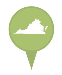 State of Virginia map pin